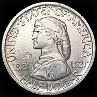 1921 2x4 Missouri Half Dollar CHOICE AU