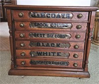 Antique JP Coats 6 Drawer Spool Cabinet