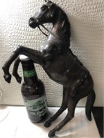 LargeHorse Figure & Budweiser Commemorative Bottle