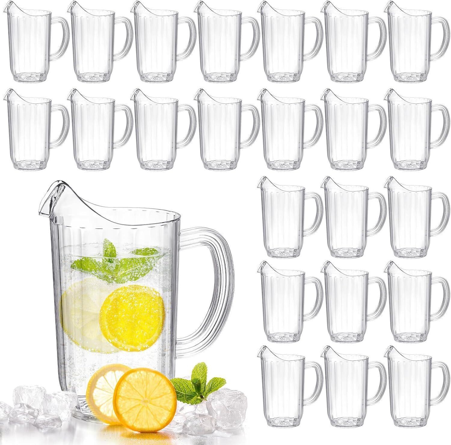 Mifoci 24 Pack 48oz Acrylic Pitcher with Spout
