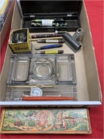 Ink well glass insert, pens & more
