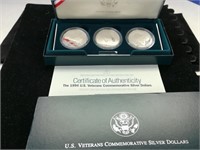 US Veterans Commemorative Silver Dollars Set