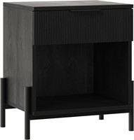 Walker Edison Modern Nightstand  24 Inch  Black