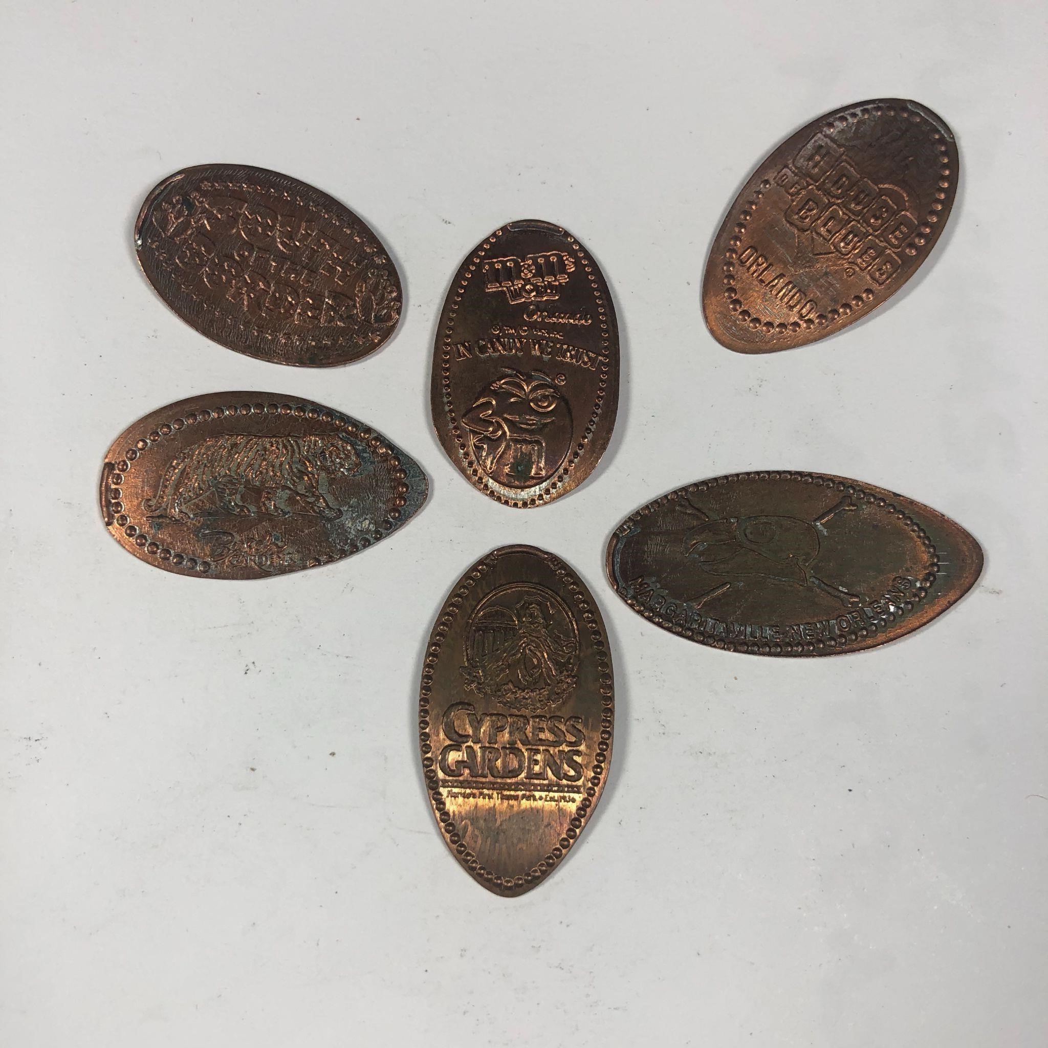 Elongated Coin Lot Florida Theme Park Attractions