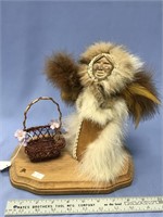 Red fox and wood doll by Sammie Nutall, called Esk