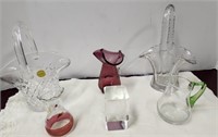 Glass & Crystal Baskets, pitchers, vase