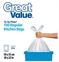 Great Value Kitchen Bags 25L 100Bags