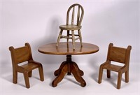 Doll furniture - mahogany table- 8"x 10.5"x 6"T