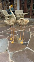 2 metal flamingo plat holders, Shepard hook