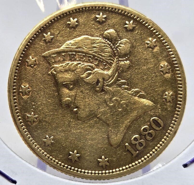 1880 $10 Gold VF