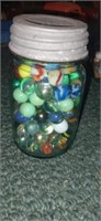Ball Mason jar with marbles