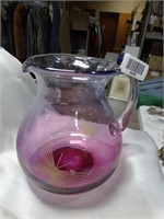 Amethyst / Purple Butterfly Glass Pitcher