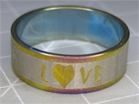 Stainless steel fidget ring love size 9