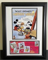 Disney Mickey 1st Day Issue Stamp & Print