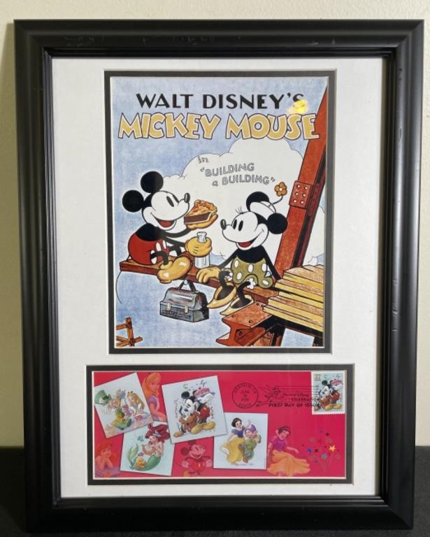 Disney Mickey 1st Day Issue Stamp & Print