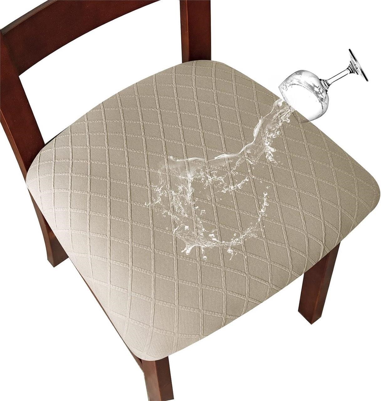 Genina 6Pcs Khaki Chair Covers
