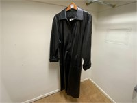 Ladies Harlan Black Full Length Leather Coat M