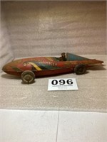 Vintage Rocket Racer Tin Car as found