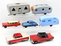 Vintage Tin & Plastic Cars & House Trailers