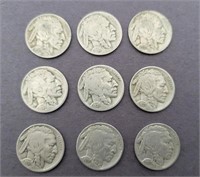 1939 Buffalo Nickels (lot of 9)