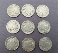 1939 Buffalo Nickels (lot of 9)
