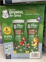 Gerber organic puffs 6 canisters