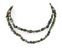 Jade Pebble & Agate Bead Necklace
