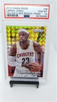 PSA 10 LeBron James Yellow & Red Mosaic Prizm