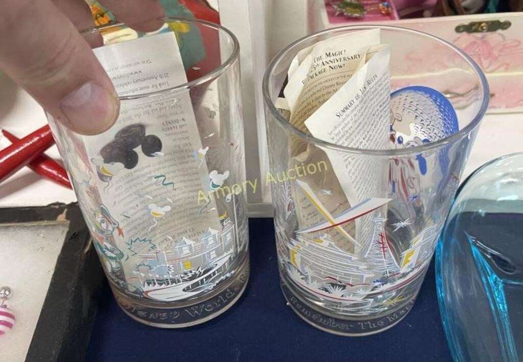 PAIR OF DISNEY GLASS TUMBLERS