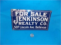 1940'S JENKINS REALTY SIGN (10' X 5")