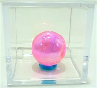 Pink Aura Quartz Sphere in Case