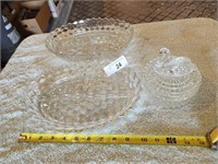 2 Vintage American Fostoria Serving Dishes & Swan