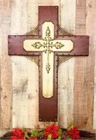 Large Hand Carved Cross By Local Artist