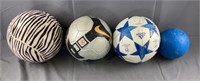 4 Balls - Soccer, Small & Large Tennis