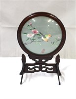 Vintage Asian hand carved table screen with