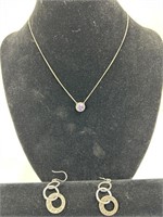 Sterling 925 Necklace and Ear Rings