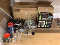 Assorted household glassware and more.