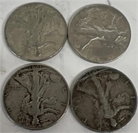 (4) US 1/2 Dollars (Walking Liberty), Silver