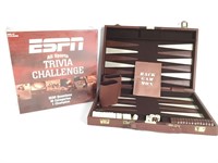 ESPN Sports Trivia Game NIB & Backgammon Case
