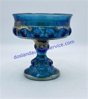 Indiana Blue Carnival Glass Candy Dish