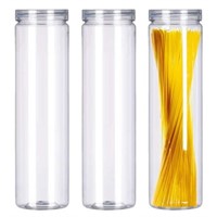 Set of 3 Clear Plastic Food Storage Jars w/ Lid (2