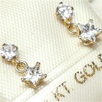 $140 14K  CZ Earrings