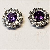 Sterling Silver Amethyst Earrings