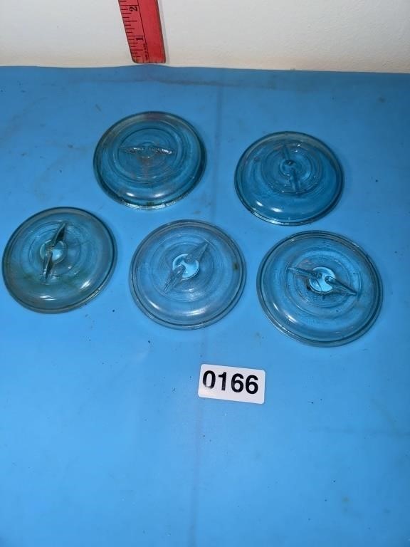 Vintage Blue and clear Quick Seal mason jar lids
