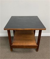 Unusual Library Table with Ebony Black Top