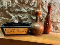 Leather Wrapped Decanters & Box
