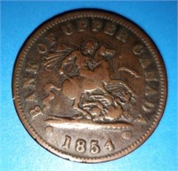 1854 Large penny token coin pre Canada