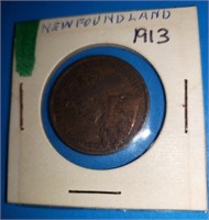 1913 Newfoundland 1 cent coin Canada