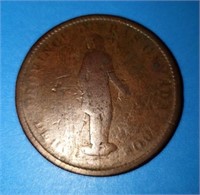 1837 penny Deux sous Canada large token coin