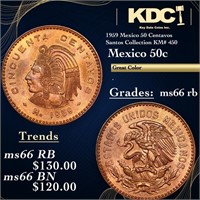 1959 Mexico 50 Centavos Santos Collection KM# 450
